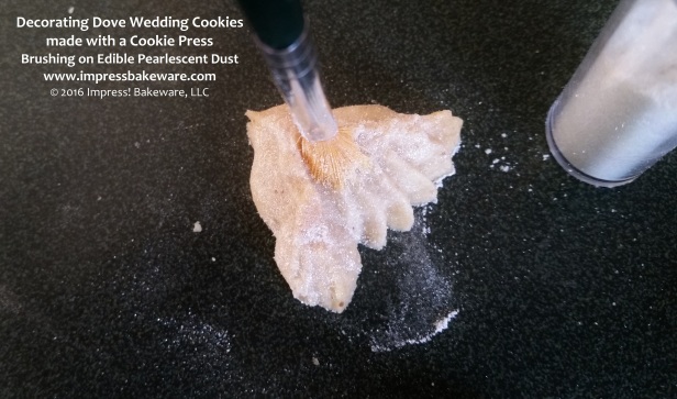 Decorating Dove Wedding Cookies made with a Cookie Press © 2016 Impress! Bakeware, LLC