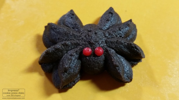Chocolate Halloween Spider Cookie Press Spritz Cookies © 2016 Impress! Bakeware, LLC .jpg