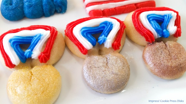 b Patriotic Olympics &amp; Medals Spritz Cookies cookie press spritz w2 © 2018 Impress! Bakeware, LLC