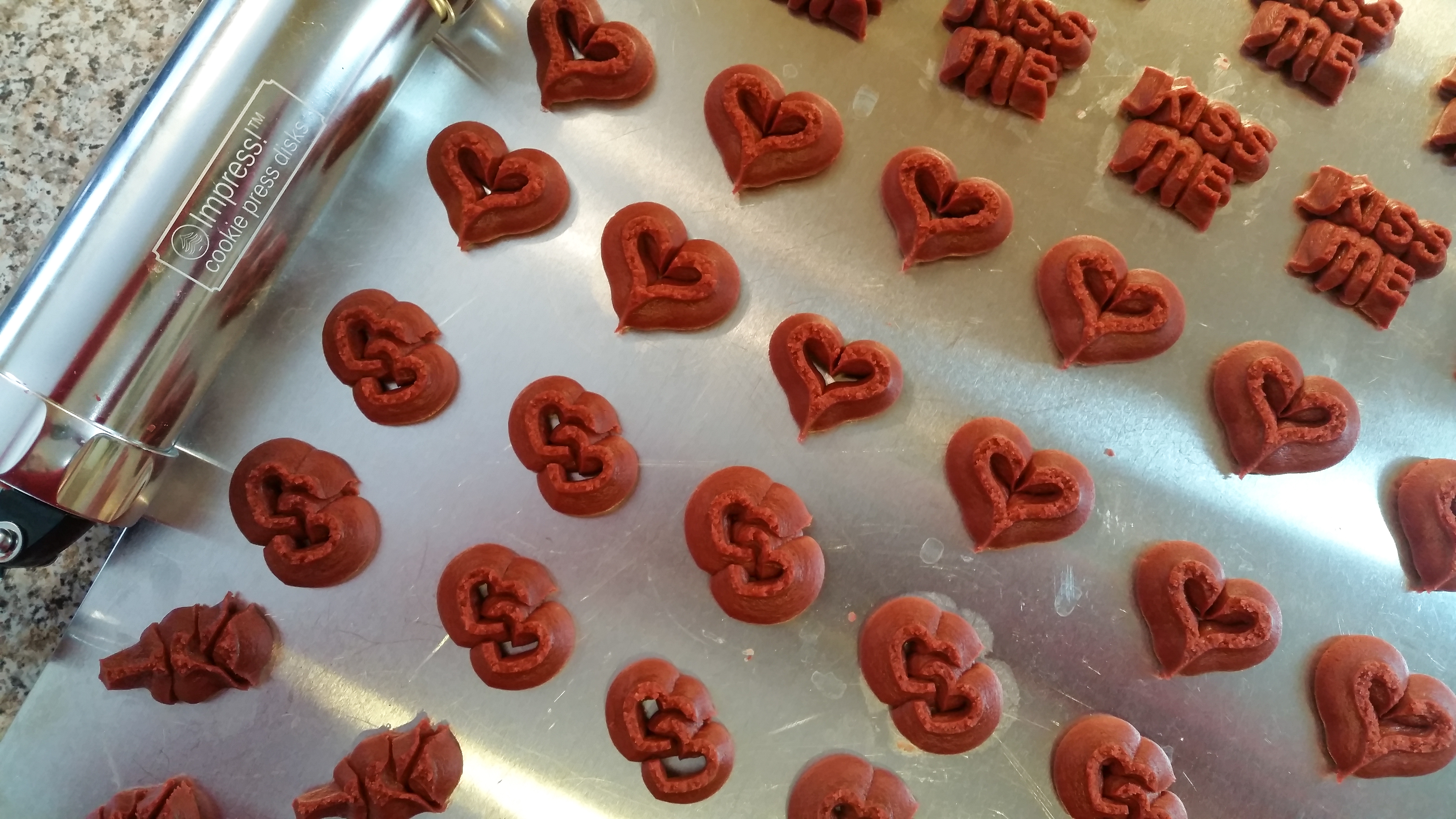 Red Velvet Valentine’s Day Spritz Cookies © Impress! Bakeware, LLC c